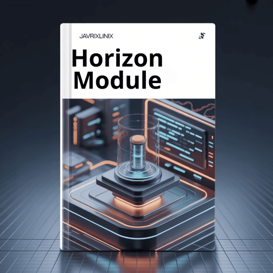 Book titled 'Horizon Module' by Javrixlinix on a dark background